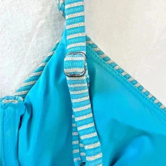 Andie Swim Bikini Gold Stripe Bikini Splash/Bermuda Top S/ Classic Bottom M - Picture 9 of 15